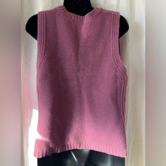 Moda International 100% Wool Pink V Neck Sweater Best Women's Sz L - Picture 6 of 6